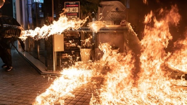 Hong Kong: Boy shot as protesters ignore face mask ban on another night of violence
 
Hong Kong: Boy shot as protesters ignore face mask ban on another night of violence