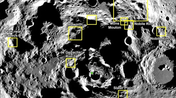 NASA identifies potential landing sites for historic manned mission to the moon NASA identifies potential landing sites for historic manned mission to the moon