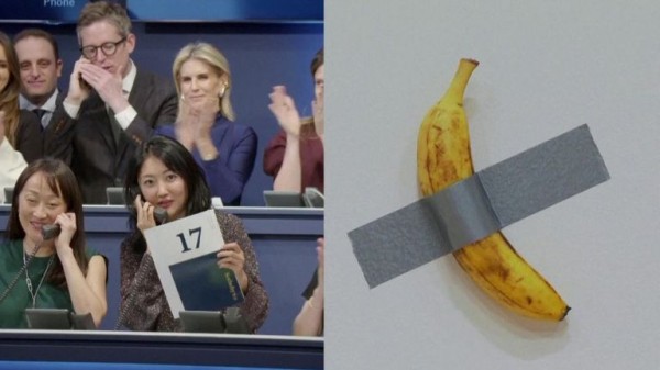 Banana duct-taped to a wall sells for $6.2m at auction