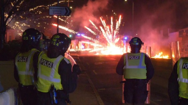 Bonfire Night disorder across Edinburgh - youths hurl fireworks at police and start fires Bonfire Night disorder across Edinburgh - youths hurl fireworks at police and start fires