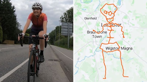 Cyclist creates Halloween-themed ride by taking skeleton-shaped route in Leicester