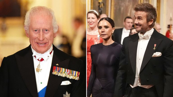 King hosts Qatari ruler at state banquet - with David Beckham sat next to Kemi Badenoch King hosts Qatari ruler at state banquet - with David Beckham sat next to Kemi Badenoch