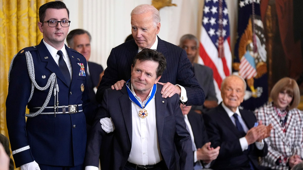 Michael J. Fox honored with Presidential Medal of Freedom for Parkinson’s research efforts Michael J. Fox honored with Presidential Medal of Freedom for Parkinson’s research efforts