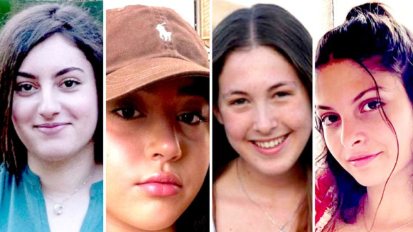 Four female soldiers reunite with families in Israel - as freed Palestinian prisoners carried by huge crowds in West Bank