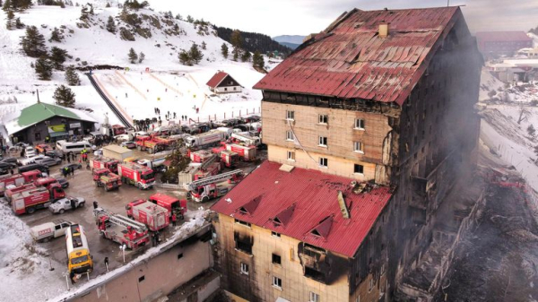 Hotel fire at ski resort in Turkey kills at least 66 people - four people arrested  Hotel fire at ski resort in Turkey kills at least 66 people - four people arrested