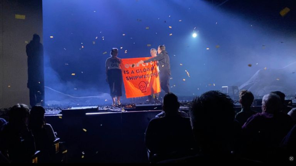 Just Stop Oil protesters disrupt performance of The Tempest starring Sigourney Weaver