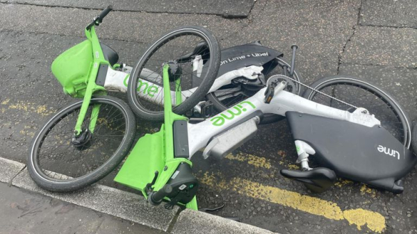 'Littered e-bikes are not just annoying. For people with mobility issues, they're a serious problem' 'Littered e-bikes are not just annoying. For people with mobility issues, they're a serious problem'