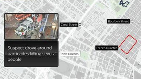 New Orleans 'terror attacker' Shamsud-Din Jabbar had ISIS flag on truck - as first victims named New Orleans 'terror attacker' Shamsud-Din Jabbar had ISIS flag on truck - as first victims named