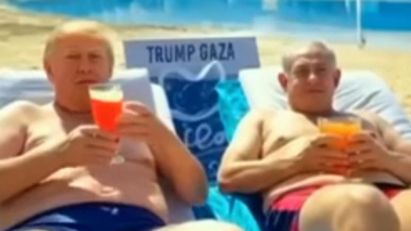 Trump posts AI video of Gaza vision featuring golden statues, bearded belly dancers and Netanyahu on a sunbed