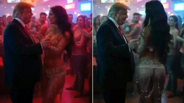 Trump posts AI video of Gaza vision featuring golden statues, bearded belly dancers and Netanyahu on a sunbed