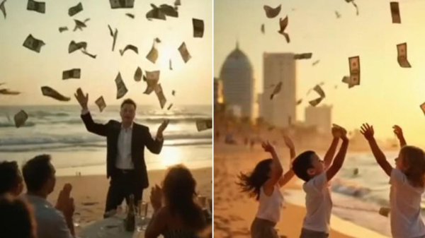 Trump shares AI video of Gaza vision featuring golden statues, bearded belly dancers and Netanyahu on a sunbed Trump shares AI video of Gaza vision featuring golden statues, bearded belly dancers and Netanyahu on a sunbed