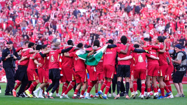 Liverpool win Premier League title to equal Man Utd's record Liverpool win Premier League title to equal Man Utd's record