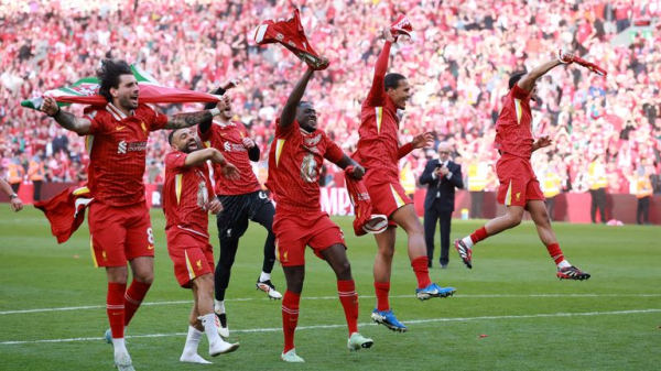 Liverpool win Premier League title to equal Man Utd's record Liverpool win Premier League title to equal Man Utd's record