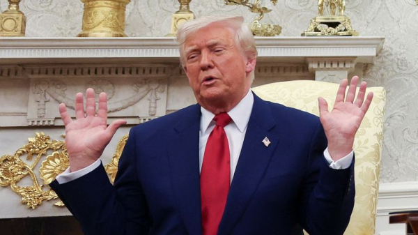 Trump says no pause on tariffs after rollercoaster day on Wall Street ends with most US markets down