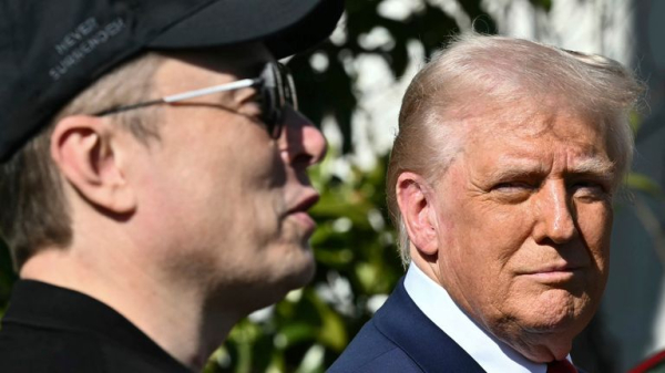 Musk says Trump appears in Epstein files and $150bn wiped off Tesla's value as row between them explodes