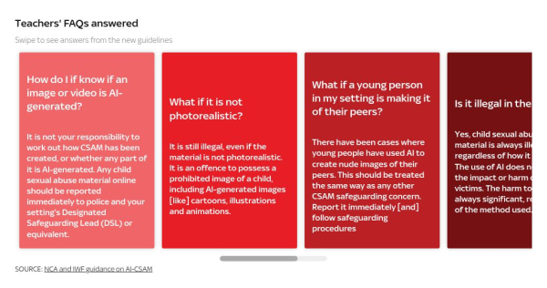 Teachers given new guidance in dealing with AI-generated child sexual abuse material Teachers given new guidance in dealing with AI-generated child sexual abuse material