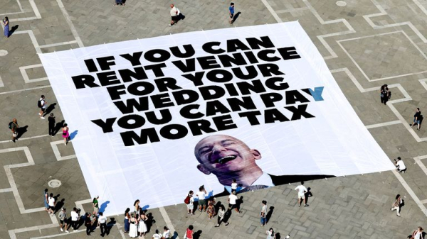 Why are activists protesting against Jeff Bezos's Venice wedding?