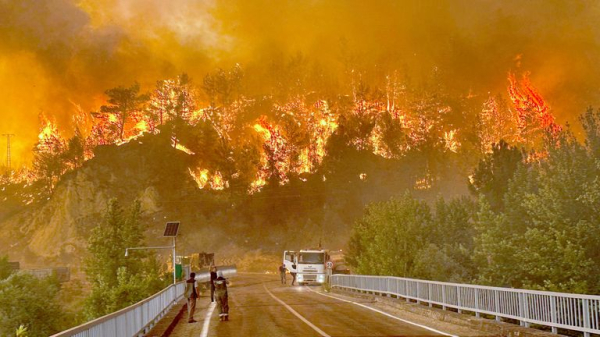 Firefighters tackle blazes as wildfires break out in Greece, Turkey and Albania Firefighters tackle blazes as wildfires break out in Greece, Turkey and Albania