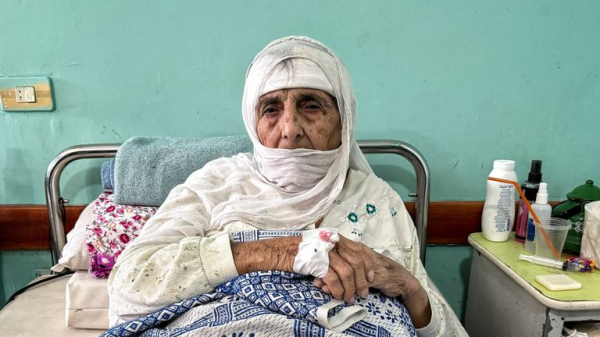 Rows of decomposing bodies that haven't been buried because of fierce fighting in Syrian city