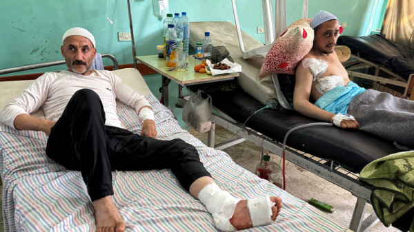 Rows of decomposing bodies that haven't been buried because of fierce fighting in Syrian city