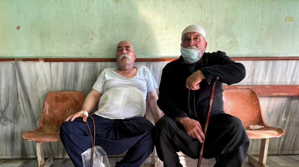 Rows of decomposing bodies that haven't been buried because of fierce fighting in Syrian city