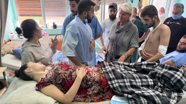 Rows of decomposing bodies that haven't been buried because of fierce fighting in Syrian city