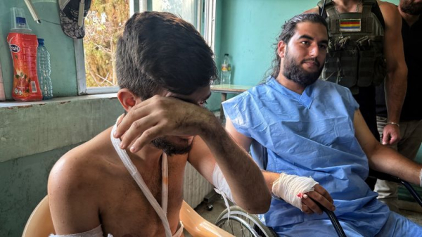 Rows of decomposing bodies that haven't been buried because of fierce fighting in Syrian city